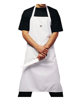 Full Length White Chef Bib Apron (Pocket)